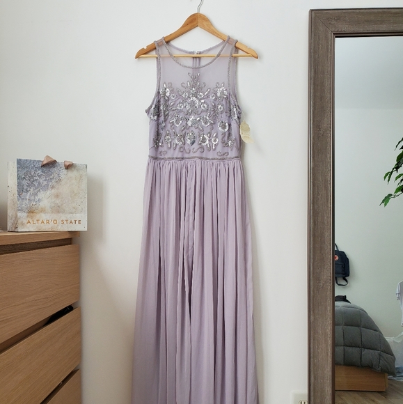 Altar'd State Dresses & Skirts - Altar'd State Lilac Beaded Prom Dress